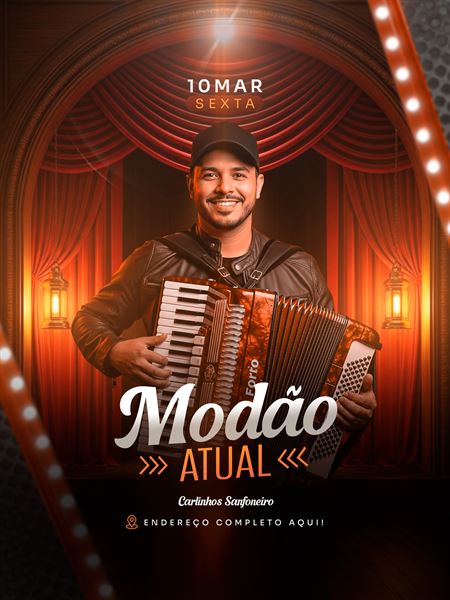 Flyer Poster Feed Modão Sertanejo PSD - Template Photoshop Editável